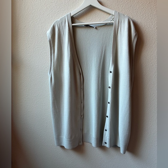 Zara Knit Button Up Vest in Gray (Size:L) - Picture 9 of 17
